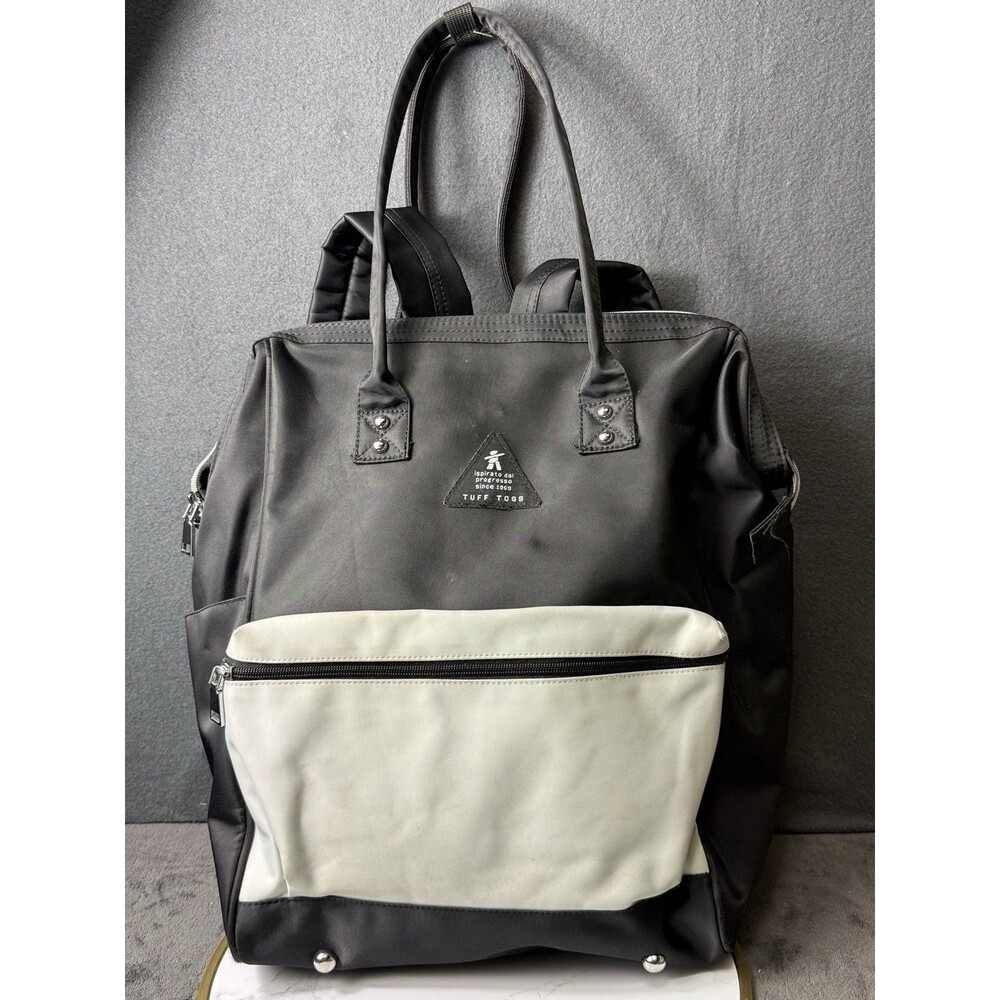 Tuff Togs Convertible Backpack Diaper Bag Large Travel Shoulder Tote Black Gray